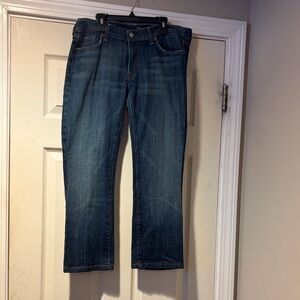 7 For All Mankind Men's Dark Blue Relaxed Straight Jeans